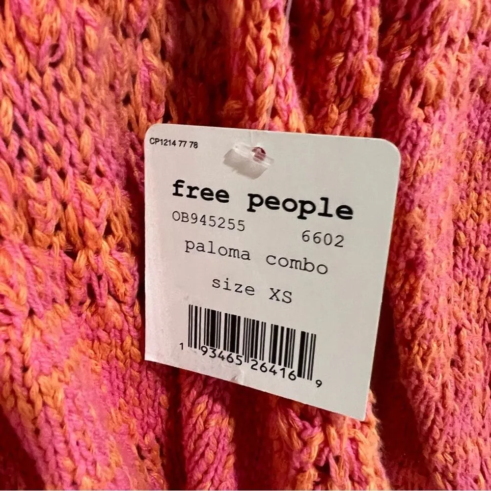 Free People Womens Hot Tropics V Neck Sweater Pullover Long Sleeve XS - Image 8