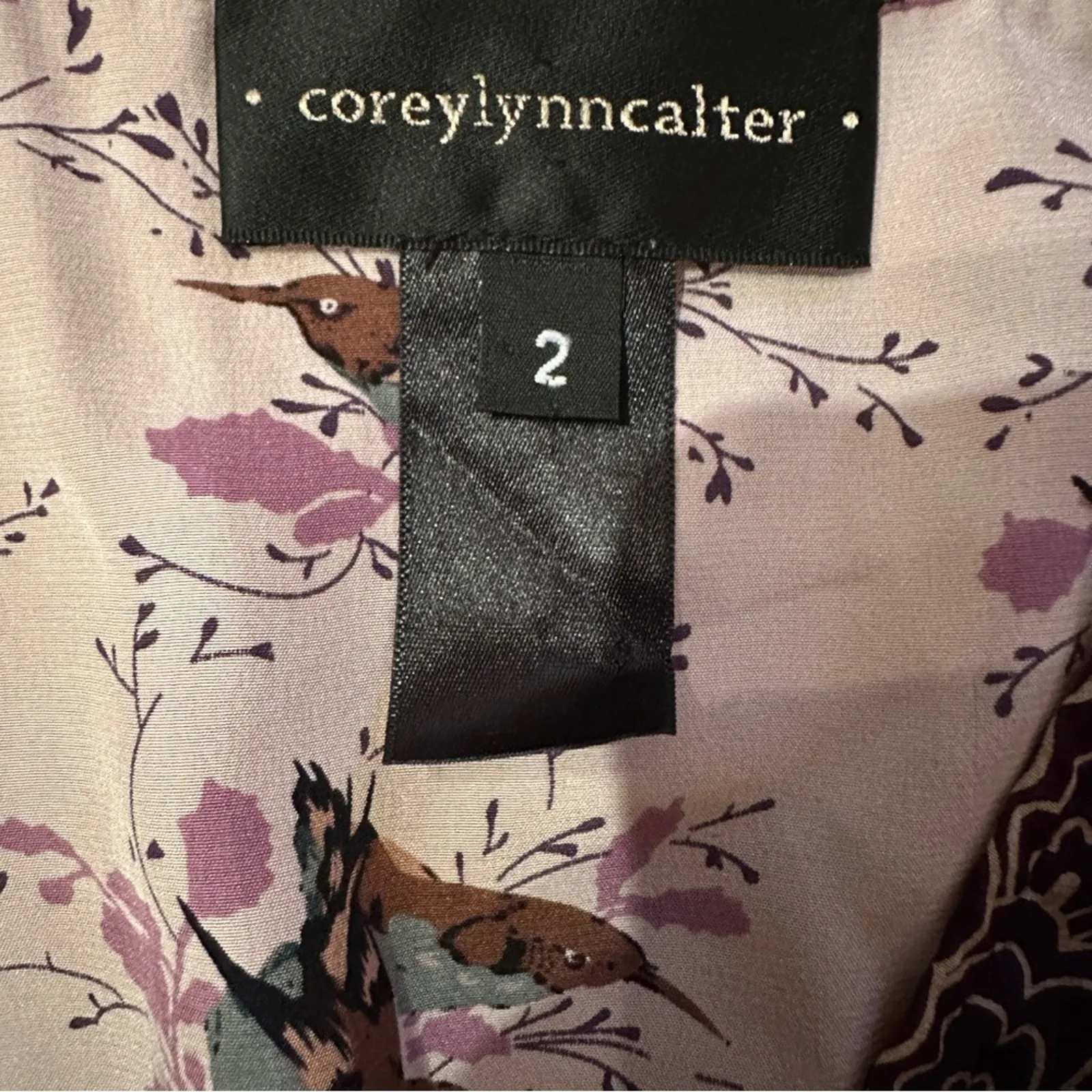 Anthropologie Corey‎ Lynn Calter Thrush Song Bird Silk Short Sleeve Top Sz 2 Pink - Image 5