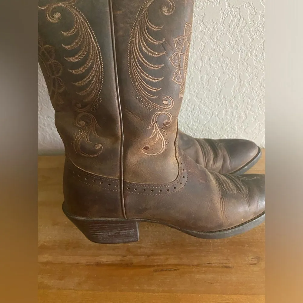 ARIAT Women’s Magnolia Western Boots Distressed Brown 7.5 B Rodeo Boho - Image 6