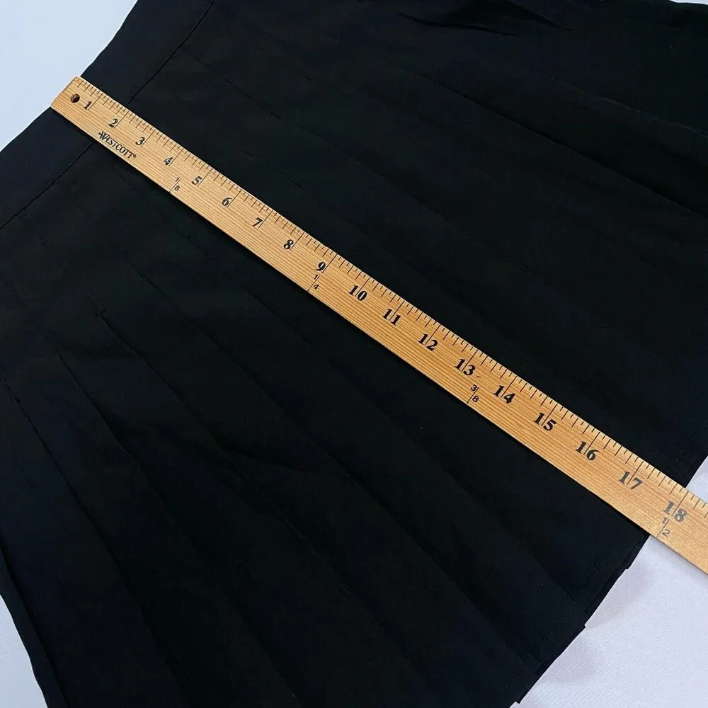 Romwe Bear Embroidery Pleated Black Mini Skirt Women's Medium Y2K Dark Academia - Image 4