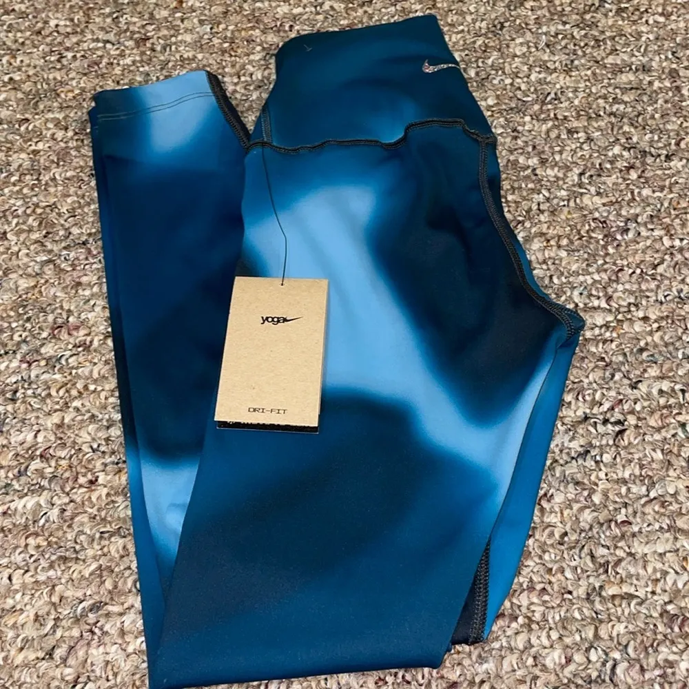 Womens New Nike Nike Yoga Dri-FIT Marina Blue High-Waist Leggings - Image 11