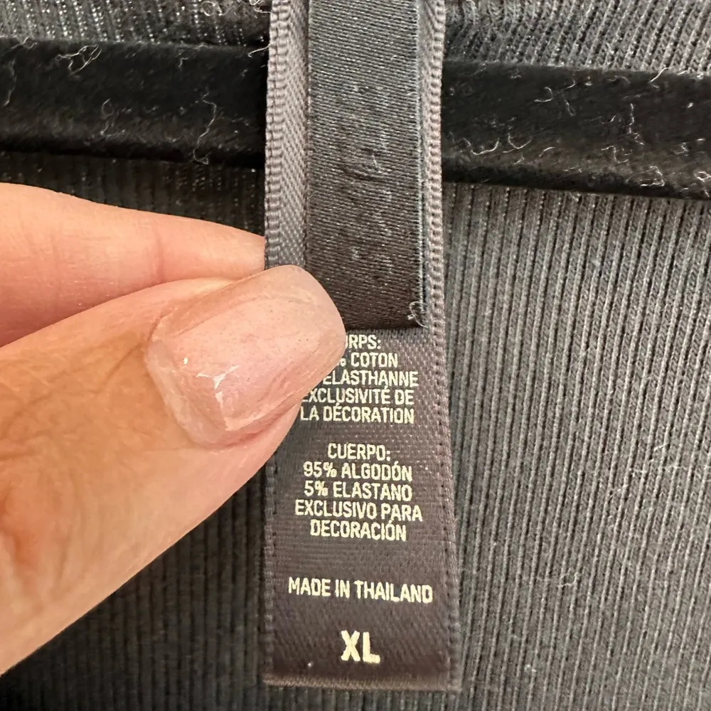 SKIMS Cotton Jersey Fitted Black Crop Tank Top Ribbed Women’s  Size XL - Image 7