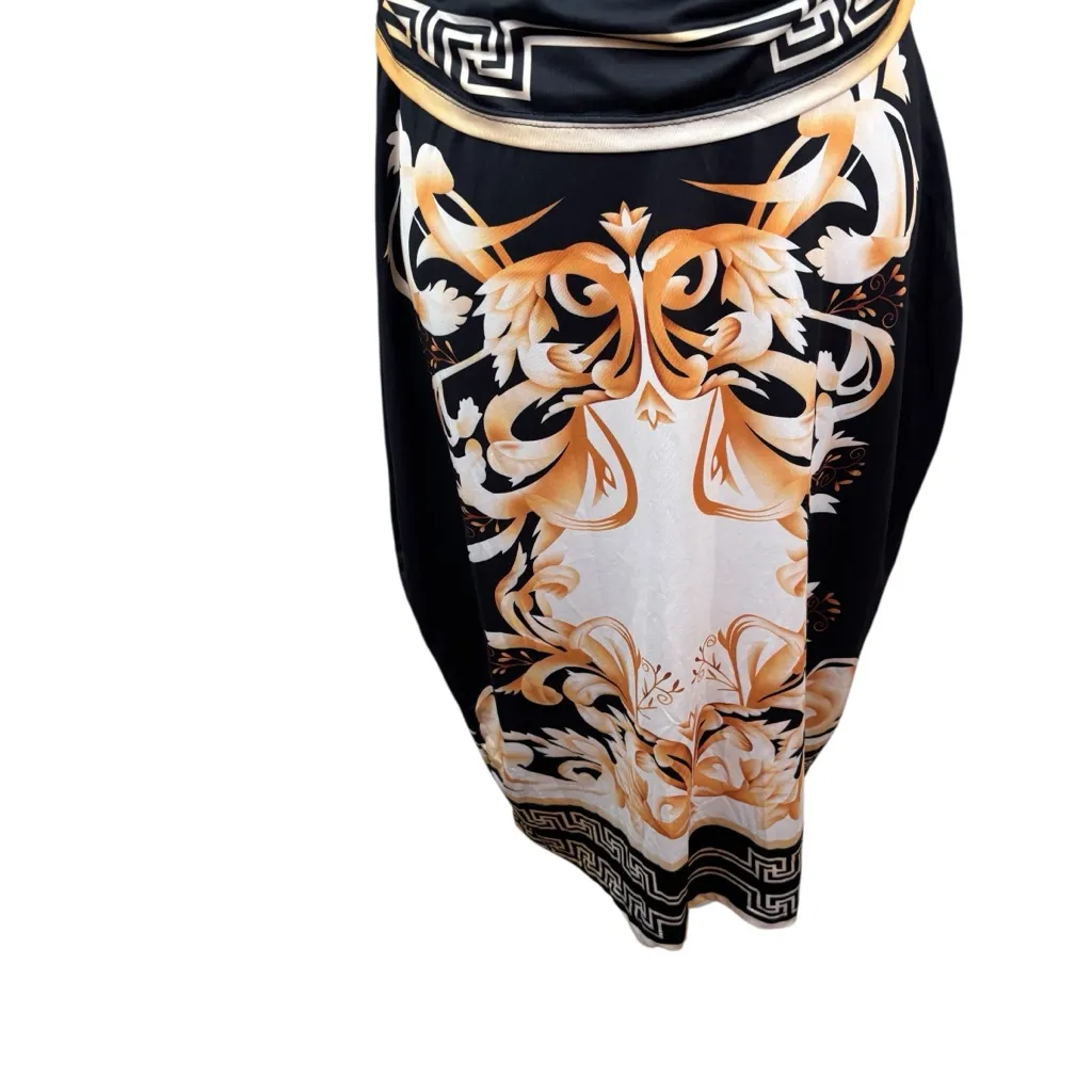 Geometric/greek key dress, size 0X, colorful, office, dressy, party, resort Multiple - Image 3