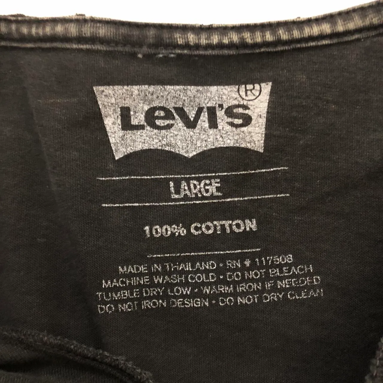 Y2K Black faded acid wash  graphic tee t-shirt eagle wings gothic punk rock emo streetwear 100% cotton-L Measurement in pics - Image 3