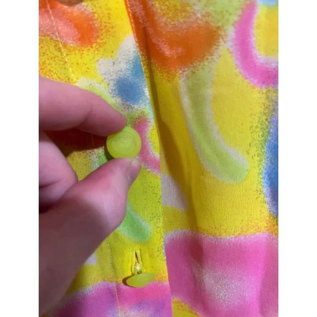 Gianni Versace Couture Silk Spray Paint Shirt Medusa Buttons Spring 1996 Size 42 - Image 6