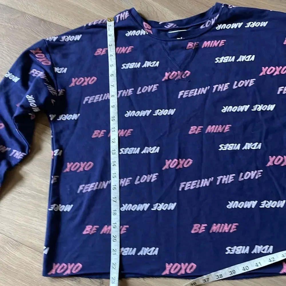 Grayson Threads Blue Love Quotes Shorts & Long Sleeve Pajama Set Size Large - Image 6