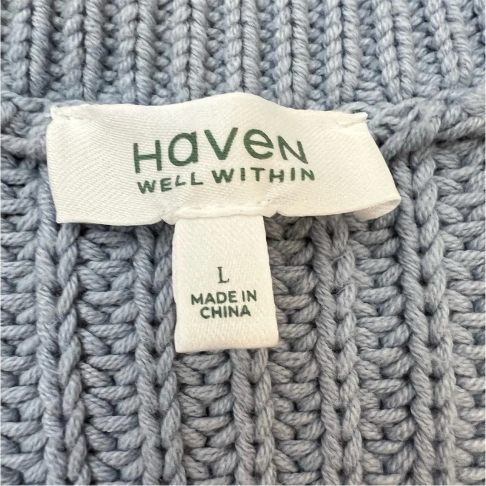 Blue Quarter Button V Neck Chunky Knit Sweater Fisherman Nautical Preppy - Image 7