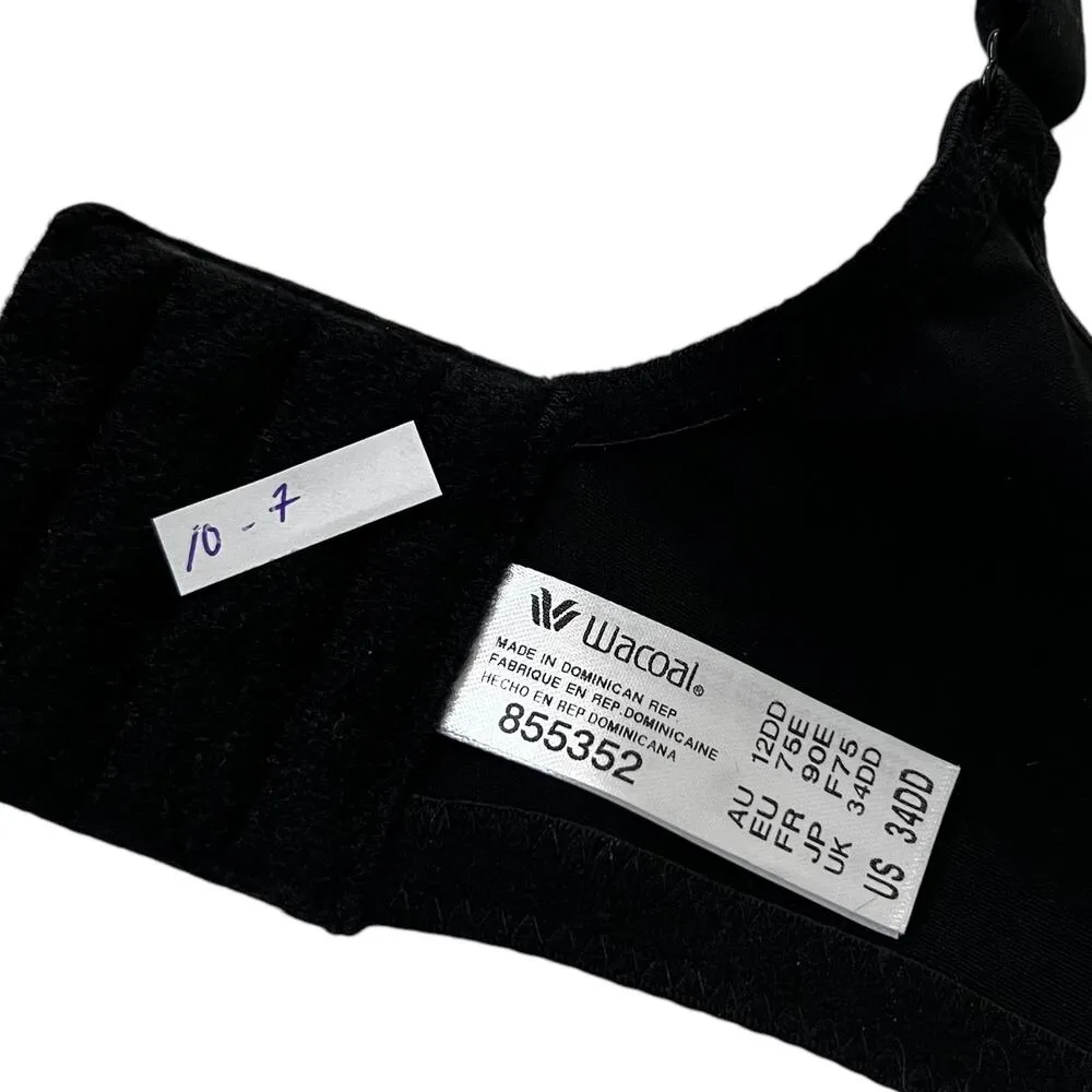 Wacoal Black Wired No Pads Underwired Bra Women Size 34DD | 10-07 - Image 5