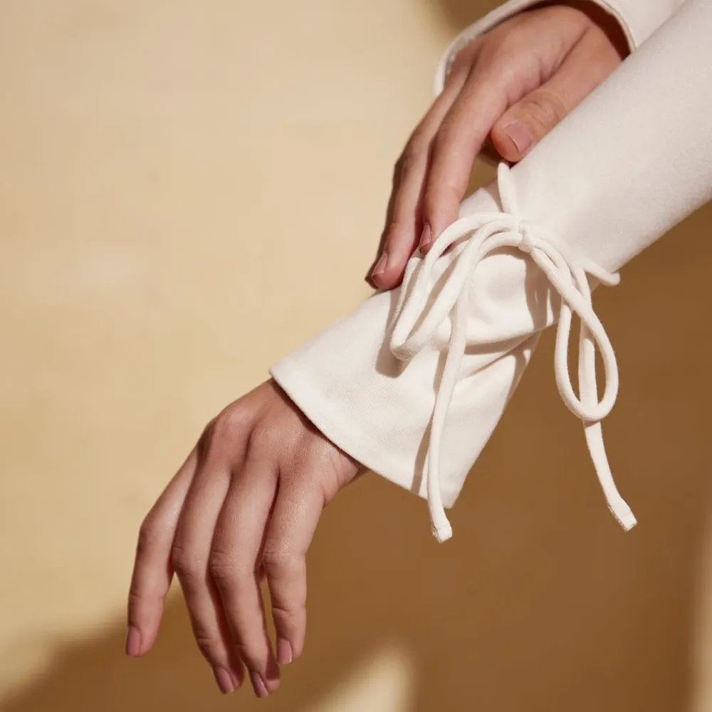 Oh Polly - AMRYN Long Sleeve Sweetheart Neckline Mini Dress in Ivory - Image 4