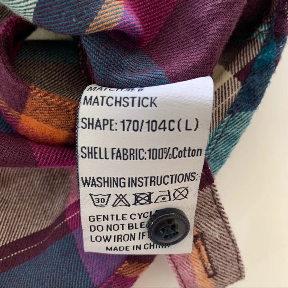 Via Penny Lane Reworked Apparel | Maroon 5 Graphic Button Up Plaid Shirt Large Blue - Image 9