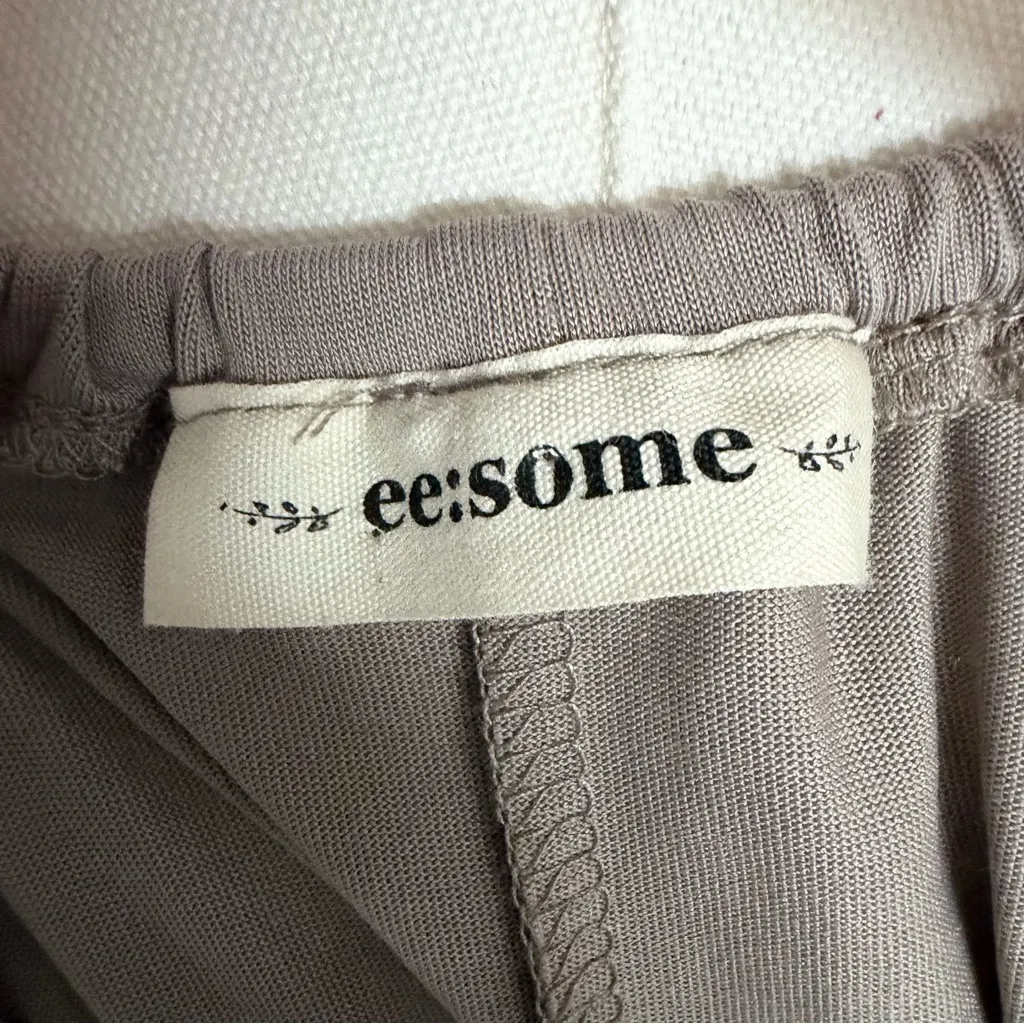 Ee:some Tank Top Halter Swing Relaxed Beach Lounge Travel Taupe Beige Neutral Gray Size L - Image 10