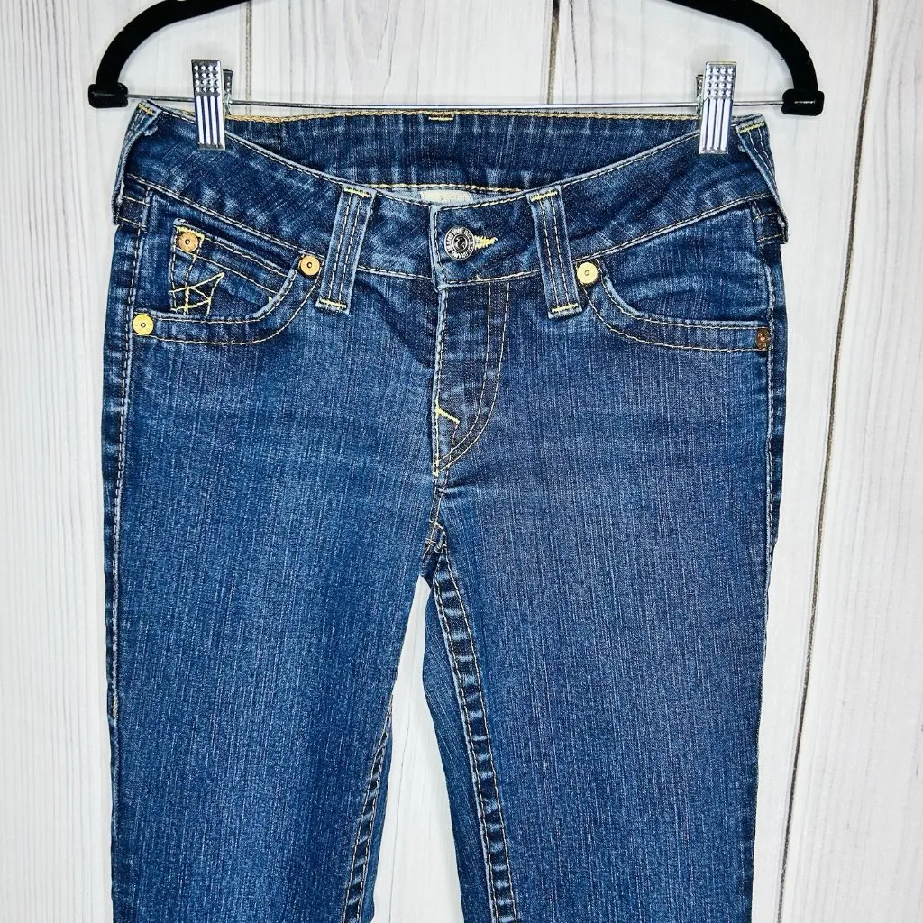 True Religion Jeans Womens Size 28 (28x32) Denim BECKY Bootcut Flap Pockets - Image 2