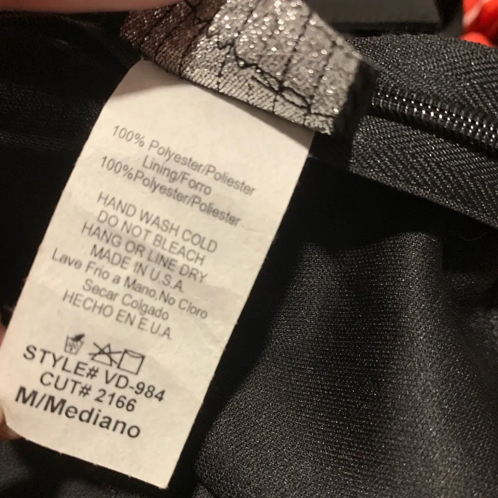 Red Flower Print Floor Length Dress Black Size M - Image 16