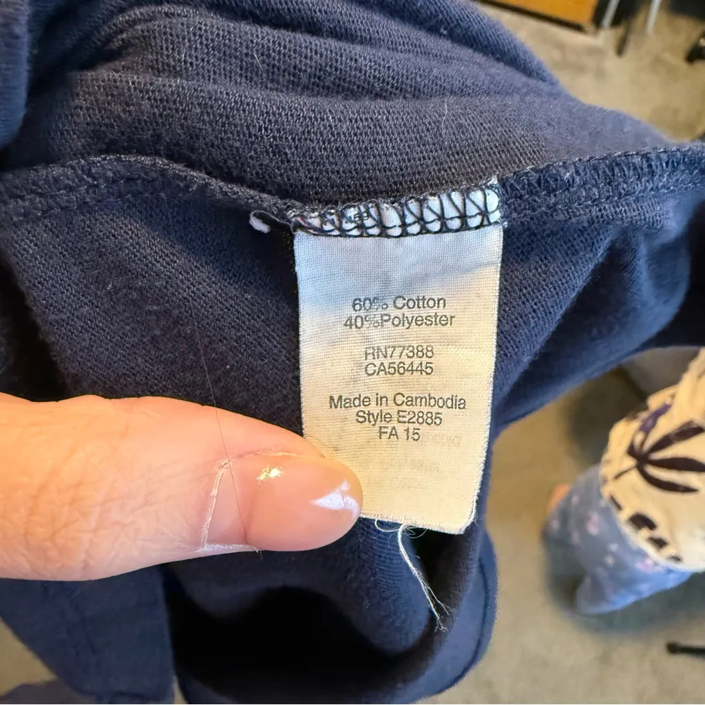 J. Crew Blue Metallic Elephant Short Sleeve T-Shirt Small - Image 5