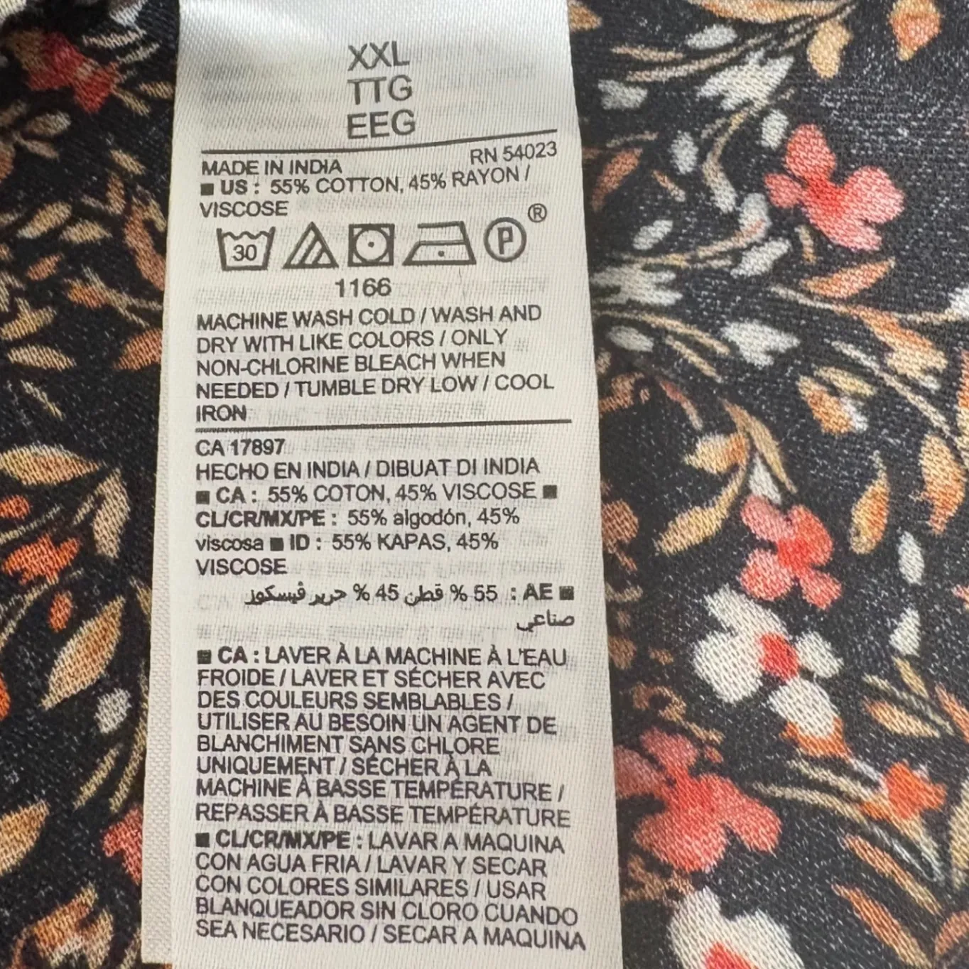 Old Navy Womens Tunic Top XXL Black Floral Peasant Fairy Cottagecore Whimsigoth‎ - Image 5