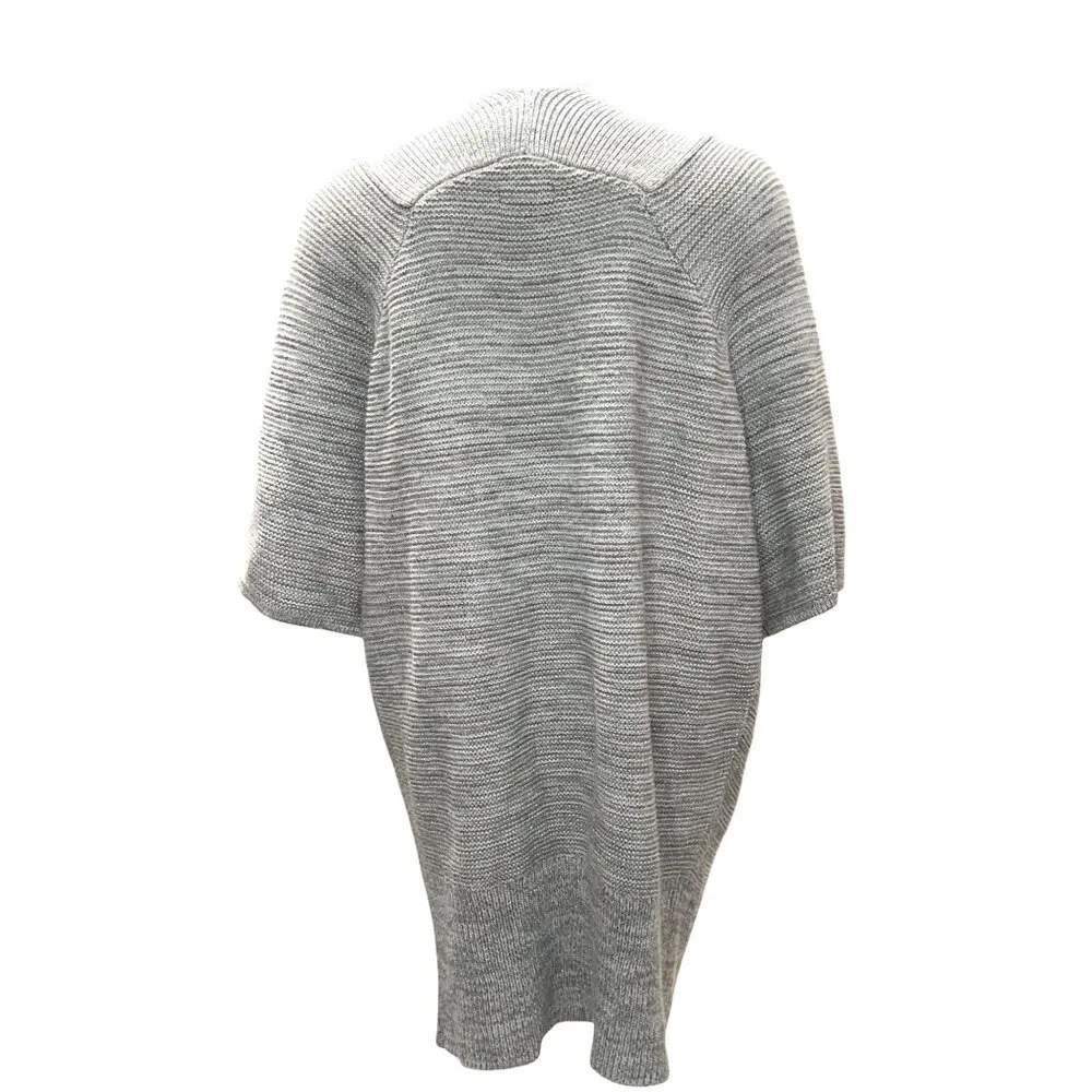 Apt. 9  Medium Gray Cardigan Open Front Lightweight Knit Drape Street Style BOHO - Image 5