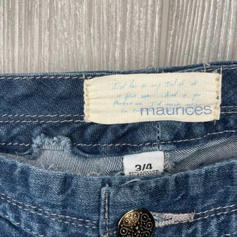 Maurice denim dark and light wash mixed jeans 3/4 boot cut - Image 3