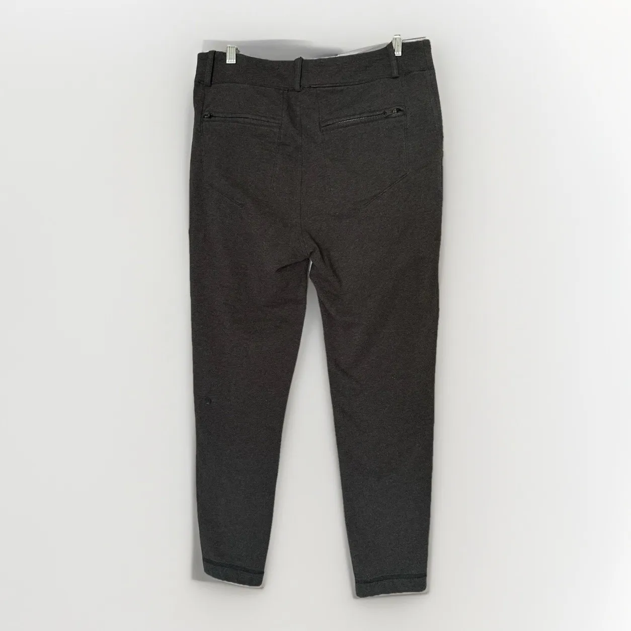 Lululemon Stress Less Pants Womens 8 Dark Gray French Terry Knit Pockets - Image 2