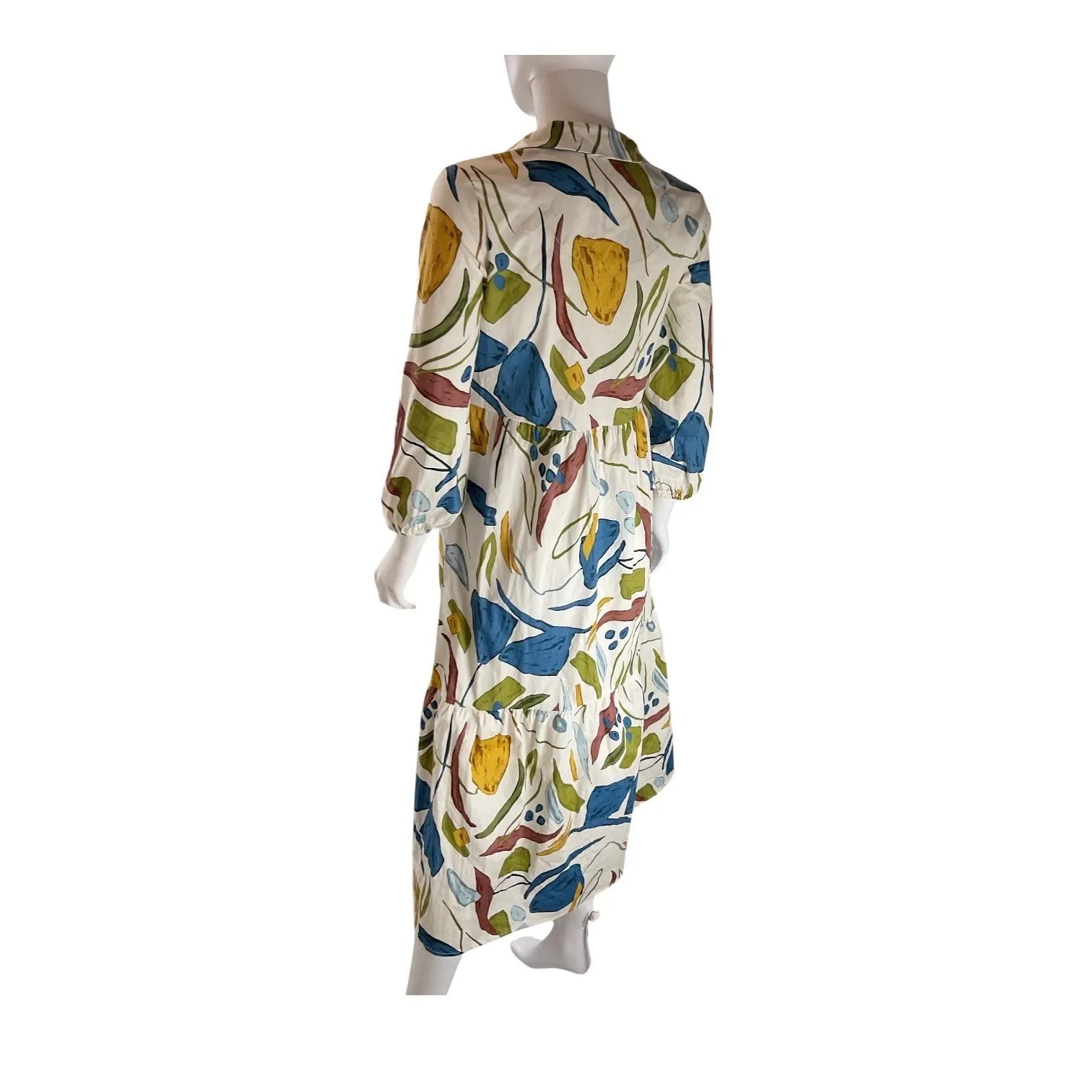 Rachel Zoe Abstract‎ Print Midi Dress Shirt Dress Womens Casual - Image 3