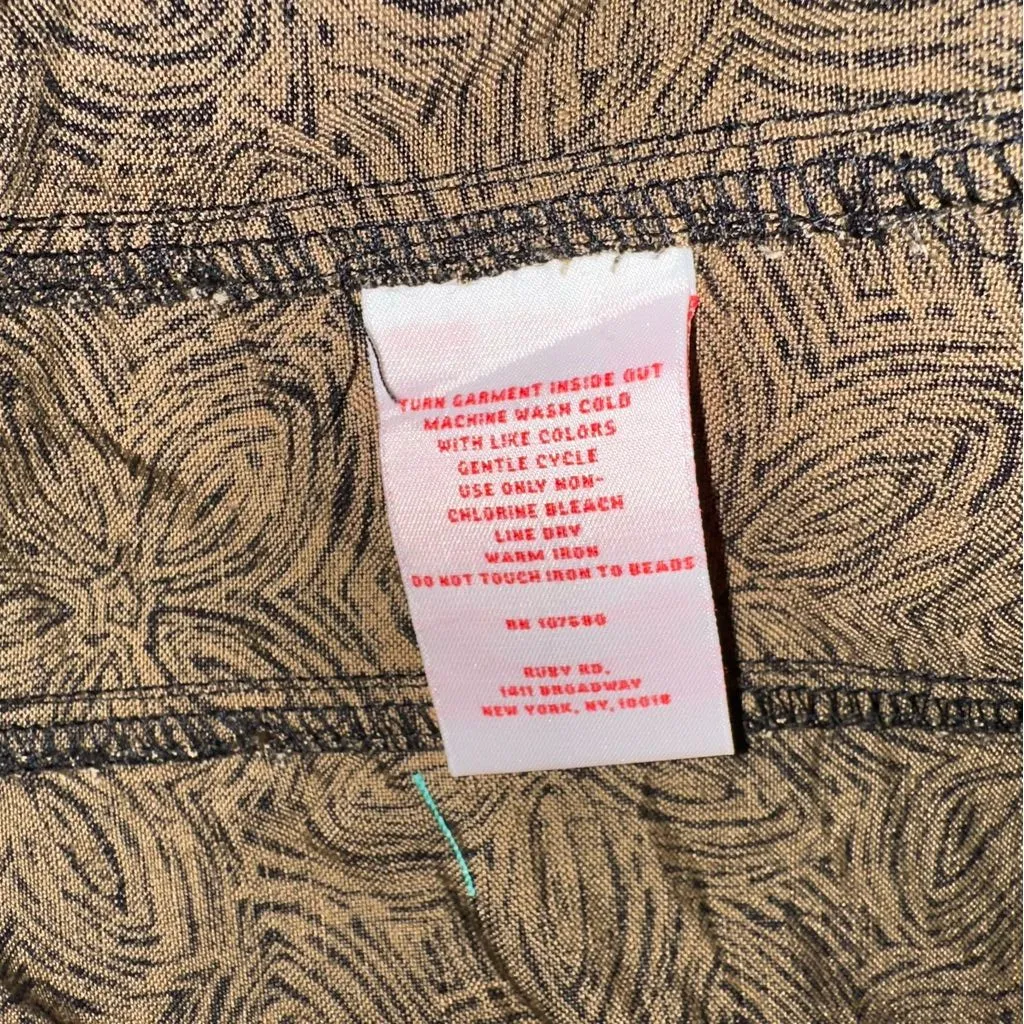 EUC RUBY RD. Beaded Brown and Black Floral Line DesignnJacket - Image 5