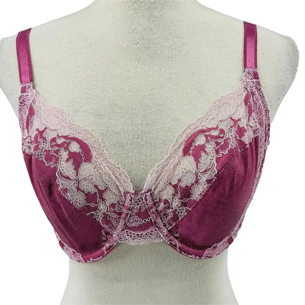 Wacoal Lace Affair Full Figure Underwire Bra 855256 Heather Rose 34DD Feminine - Image 2