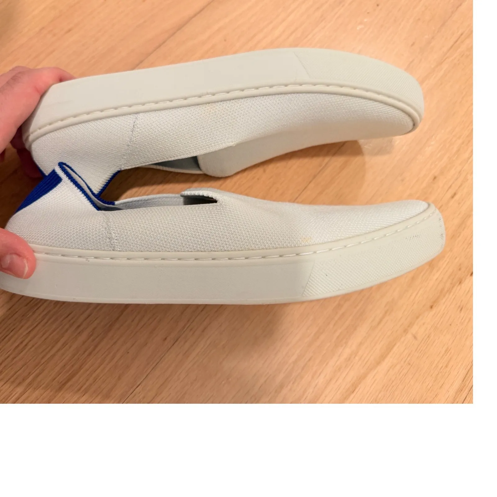 Rothy's The Pointed Flat White Knit Slip On Loafer Shoes Women's Size 8 - Image 5