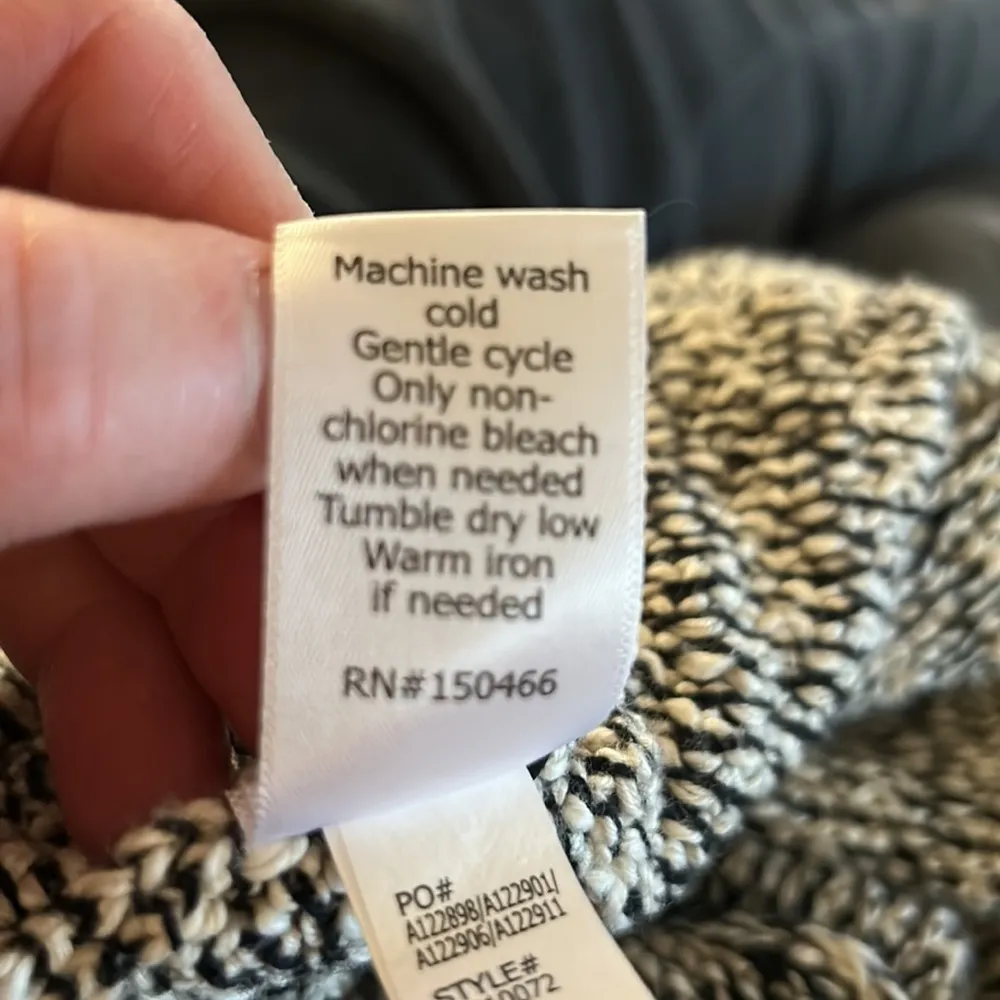 NWOT Market and Spruce Ollie Cotton Textured Open  Cardigan Black White Small - Image 4