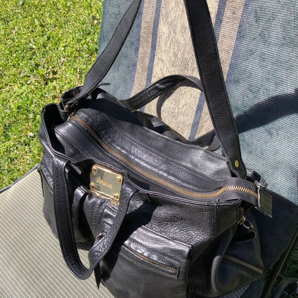 Besha black Leather Large Purse - Image 3