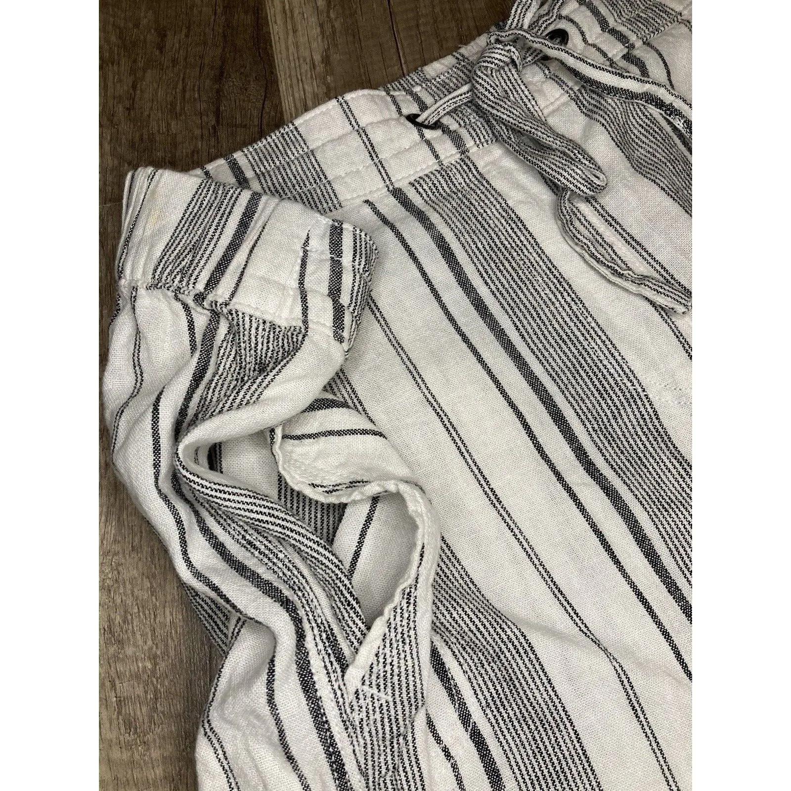 Per Se Womens 2X Linen Blend Flat Front Pants Wide Leg Cropped Coastal Resort - Image 4