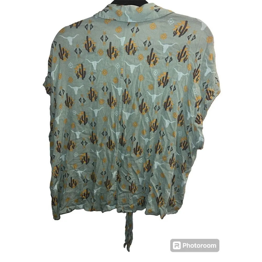 ✨Ariat Sun Kissed Green Sz XL Shirt✨ - Image 7