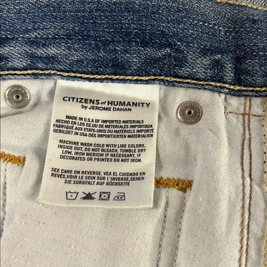 CITIZENS OF HUMANITY Emerson Slim Boyfriend Jeans Light Wash Distressed Size 28 - Image 6