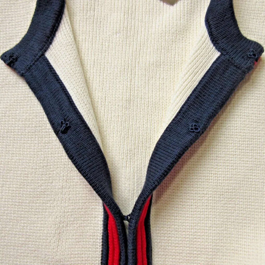 NWT J.Crew Emilie Sweater Lady Jacket in Ivory Red Navy Contrast Trim Cardigan S - Image 6