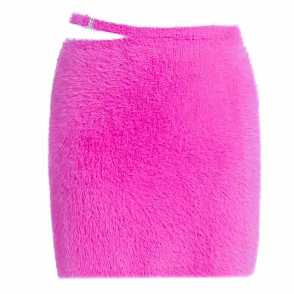 NWT JONATHAN SIMKHAI Paytra Fuzzy Knit Mini Skirt in Hot Pink - Image 7