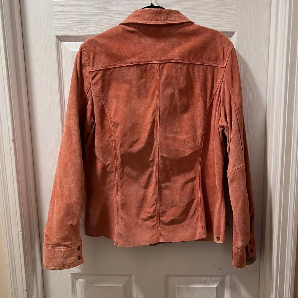 Bernardo Dusty Rose Velvet Button-Down Shirt Fitted Collared Blouse-SZ 16 - Image 2