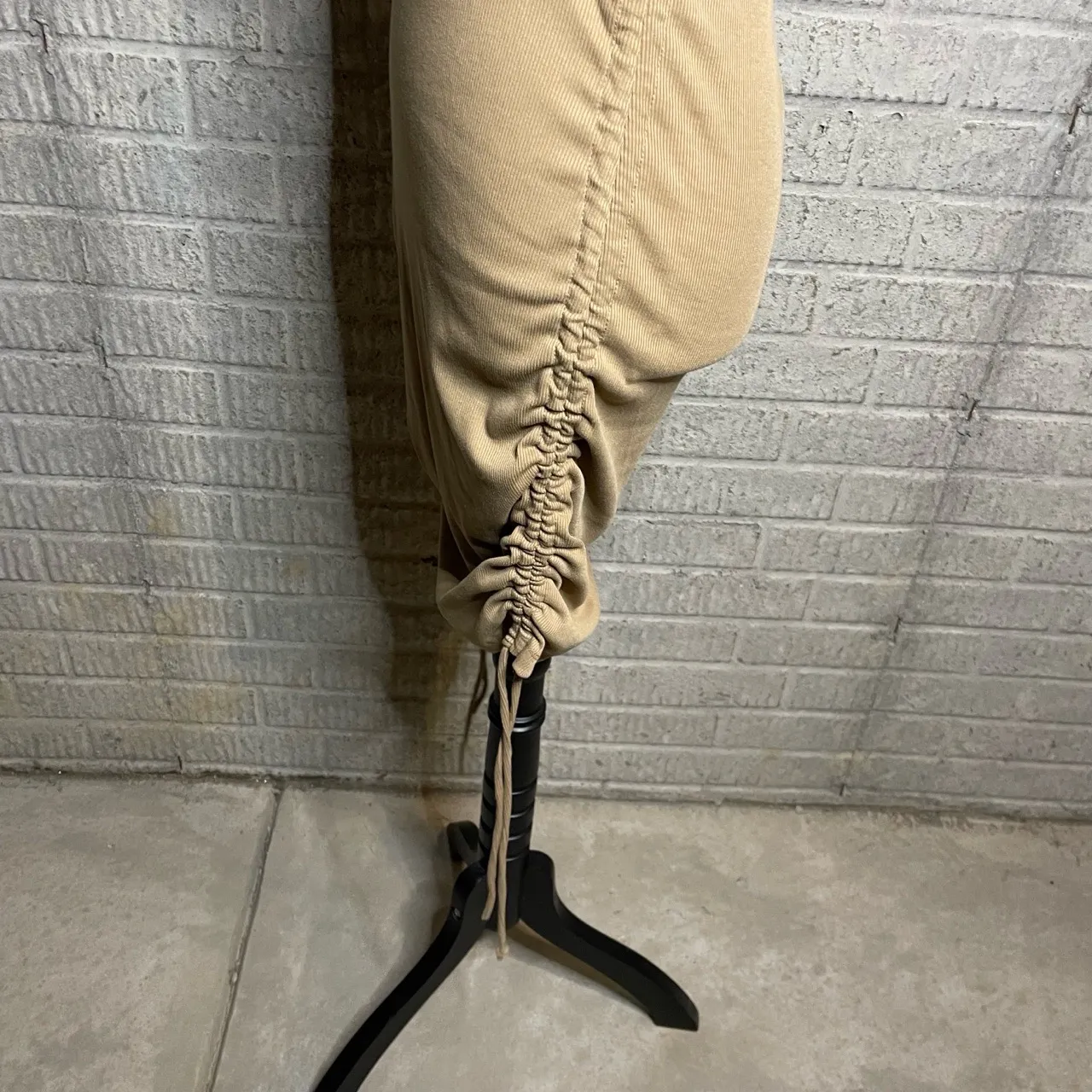 Wishlist Brown Sleeveless Drawstring Ruched‎ Ribbed Bodycon Dress Size Medium - Image 3