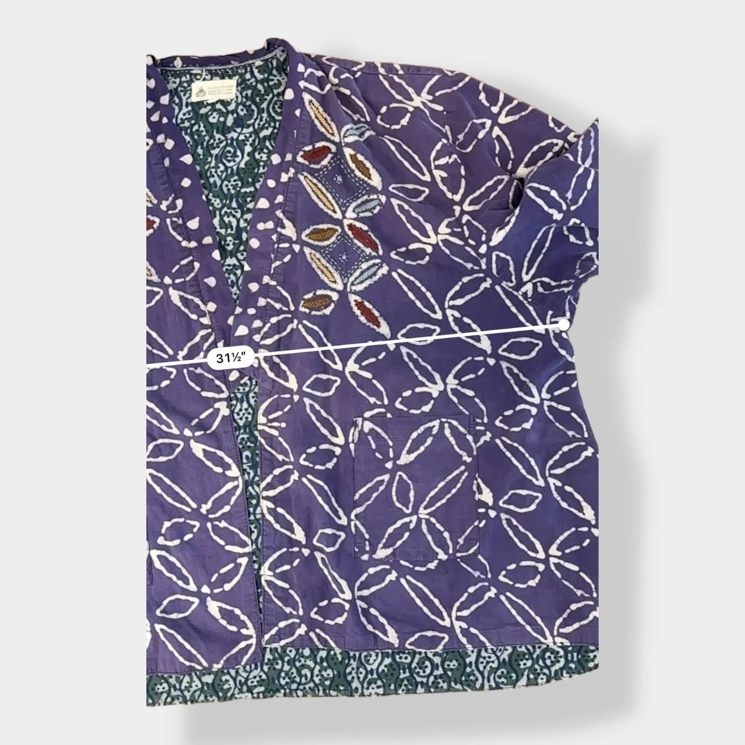 Marketplace Handwork of India‎ Sikkim Jacket Reversible and embroidered Size 4W Blue - Image 4