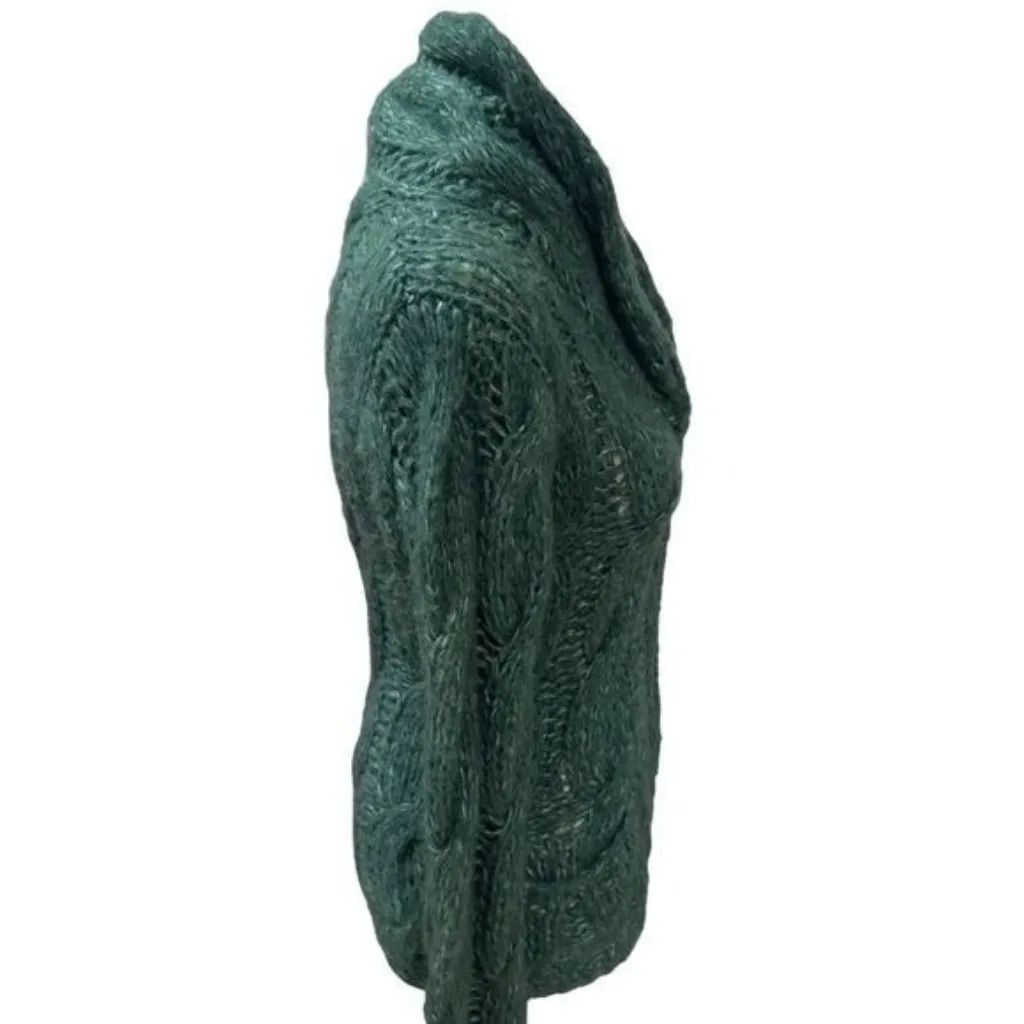 Anthropologie Sleeping on Snow Green Knit Wool Blend Zipup Jacket Cabin Cozy S - Image 5
