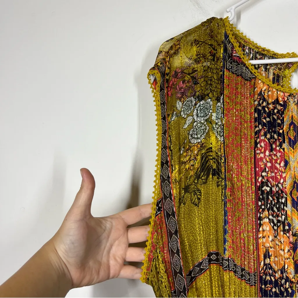 Anthro BHANUNI Citron Embroidered Maxi Dress Size 2X - Image 9