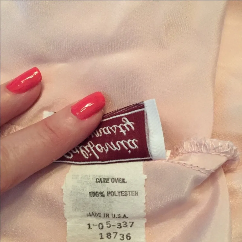 Vintage California Dynasty blush pink satiny drape neck loungewear top - Image 4