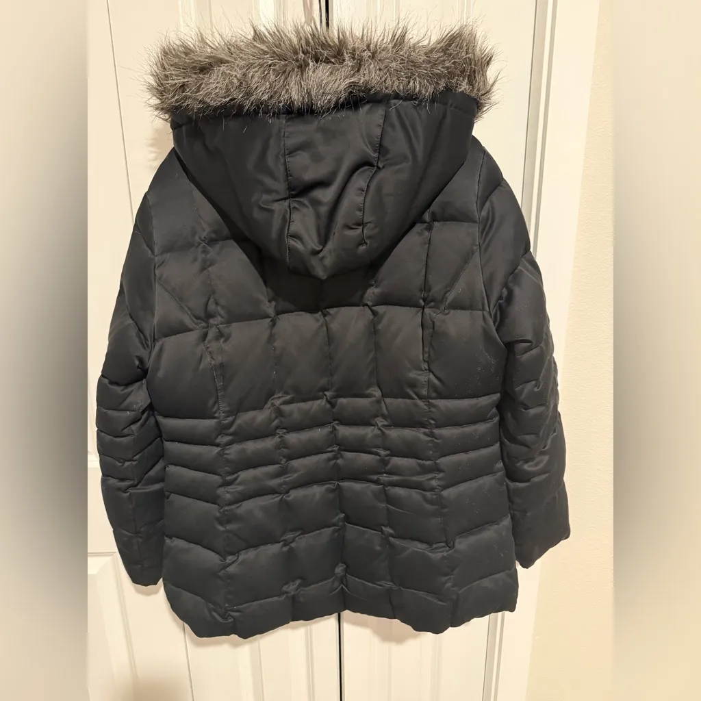 Calvin Klein Duck Down Parka Sz L Black Puffer jacket Coat Removable Hood - Image 6