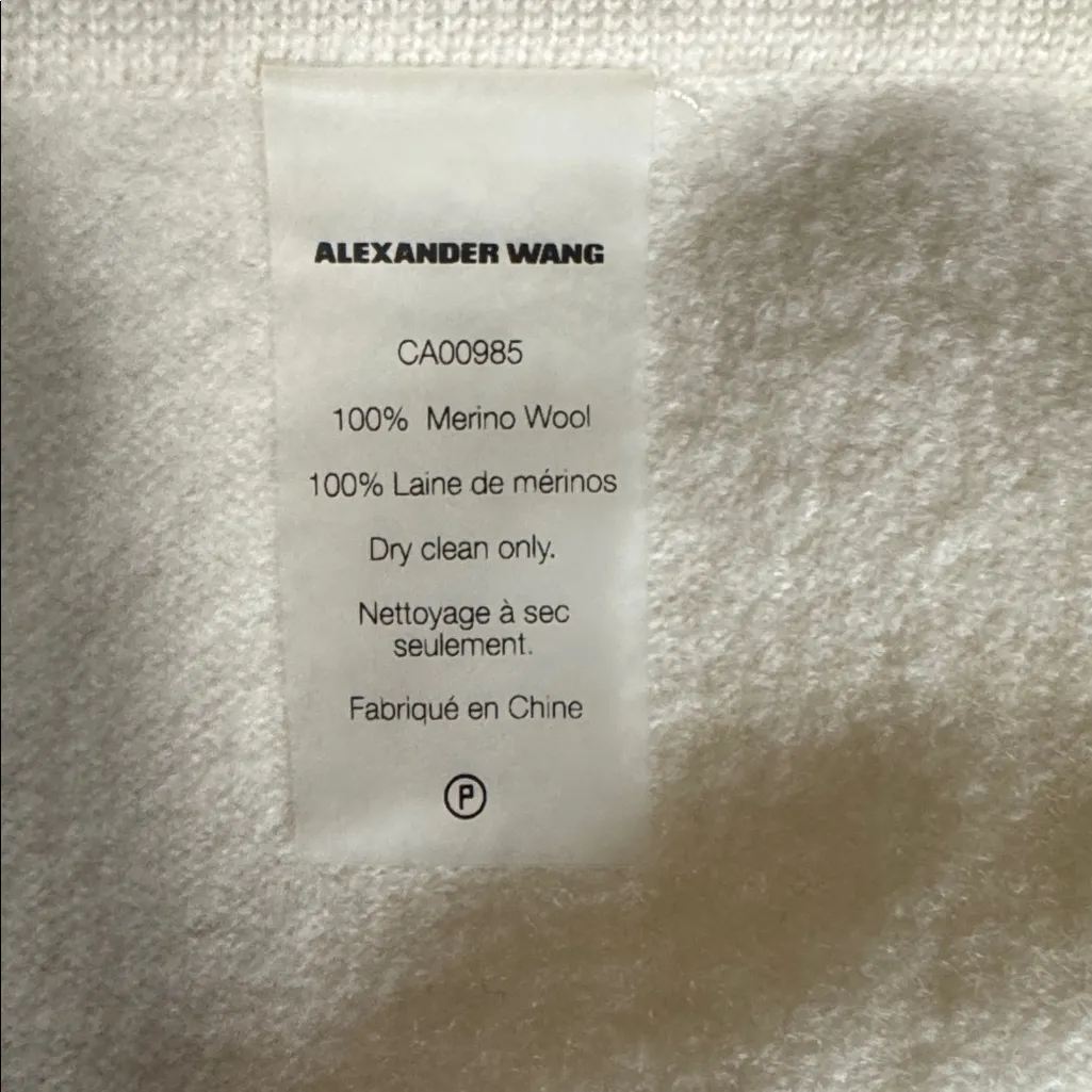 Alexander Wang Cream 100% Merino Wool Sweater Pants W 17” - Image 5