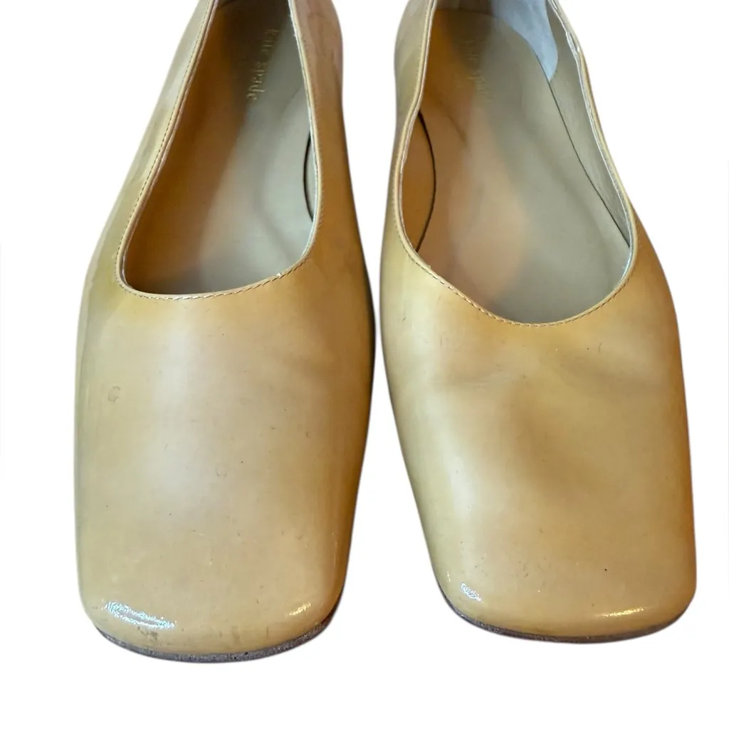 Kate Spade Nude Patent Leather Square Toe Ballet Flats - Image 2