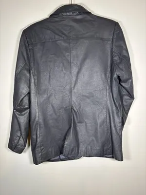 Vintage SADDERLY 100% Leather Gray Button - Image 4