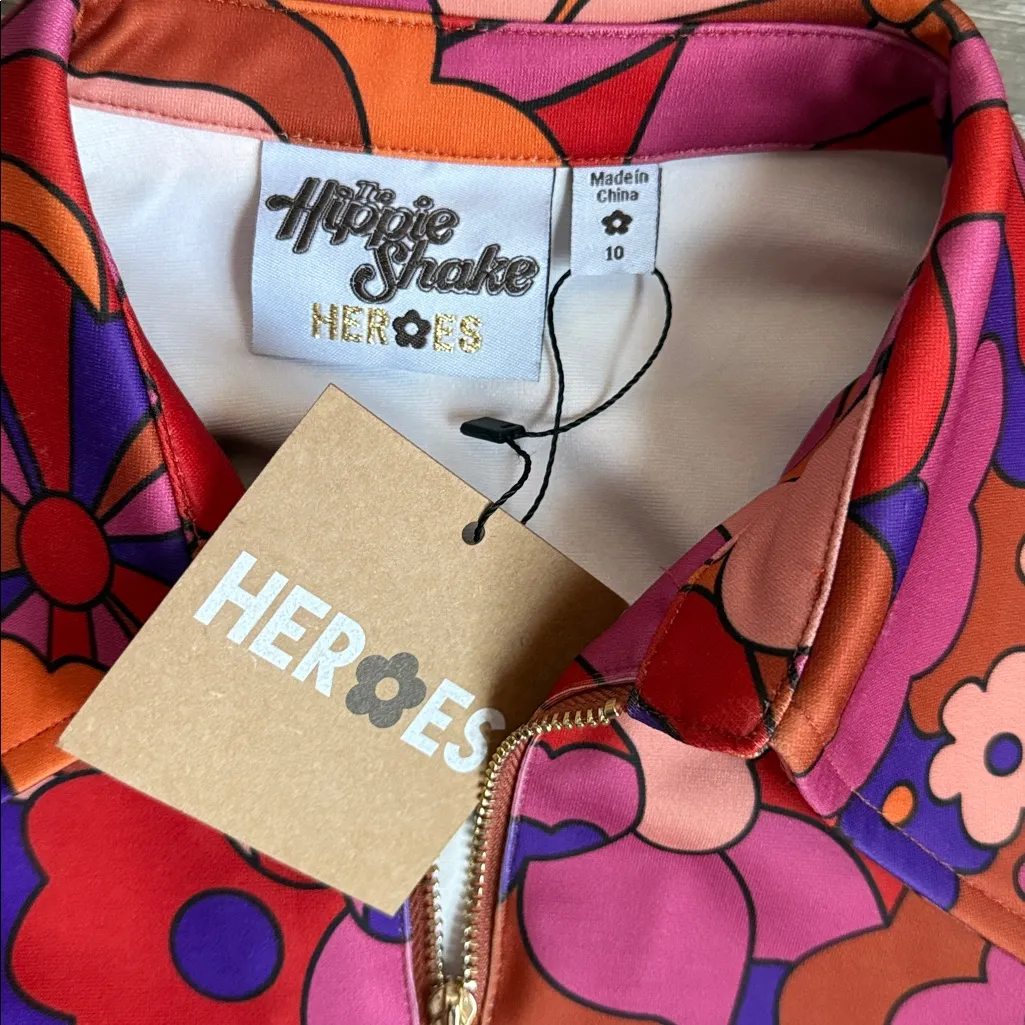 NEW hippie shake heroes Floral bodysuit Pink Size 6 - Image 5