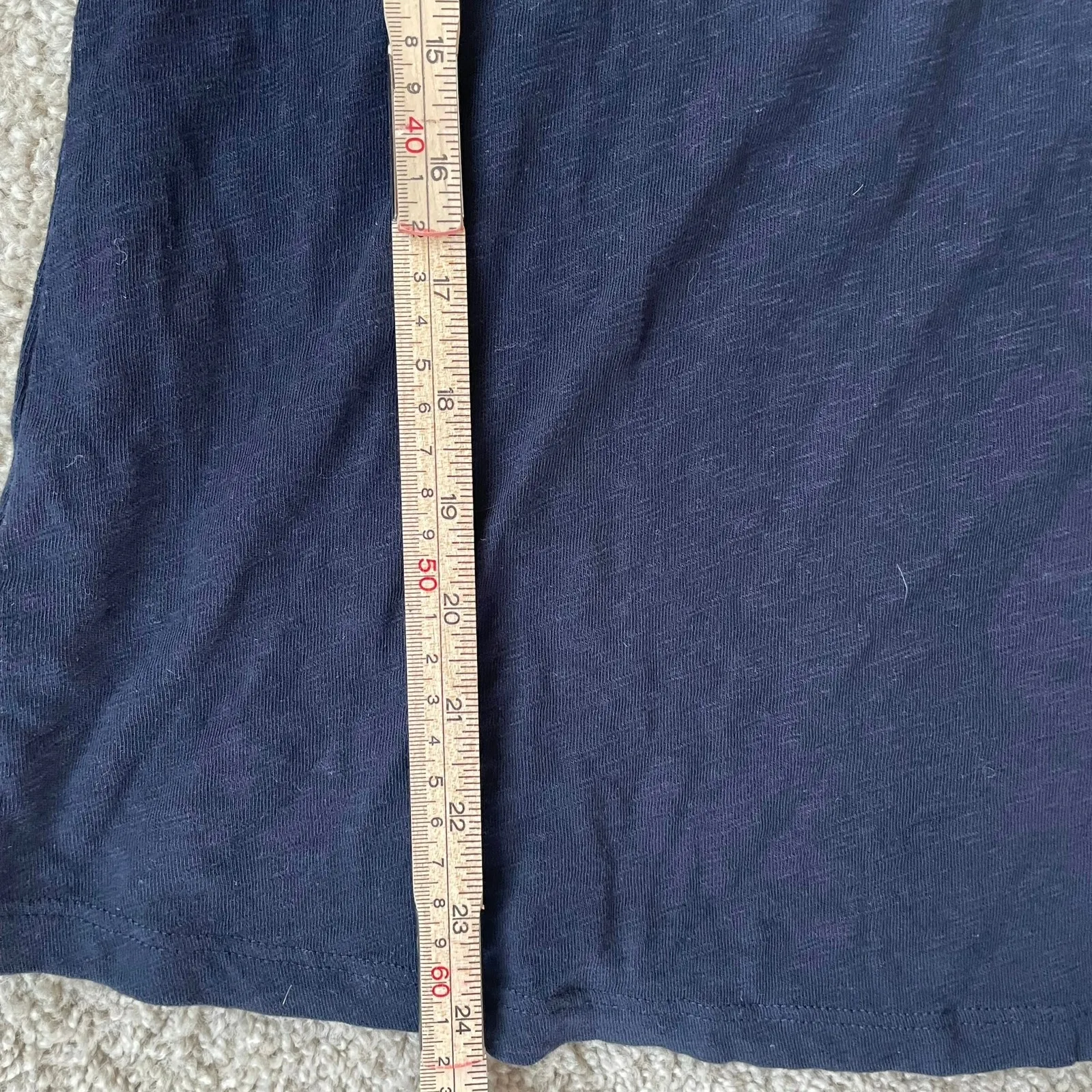 Talbots Martha's Vineyard Stamp Print Cotton 3/4 Sleeve Tee in navy blue Sz M - Image 10