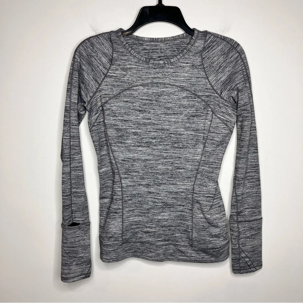 Lululemon Athletica Cypress Kiss long sleeve space dyed‎ top gray size 6 - Image 5