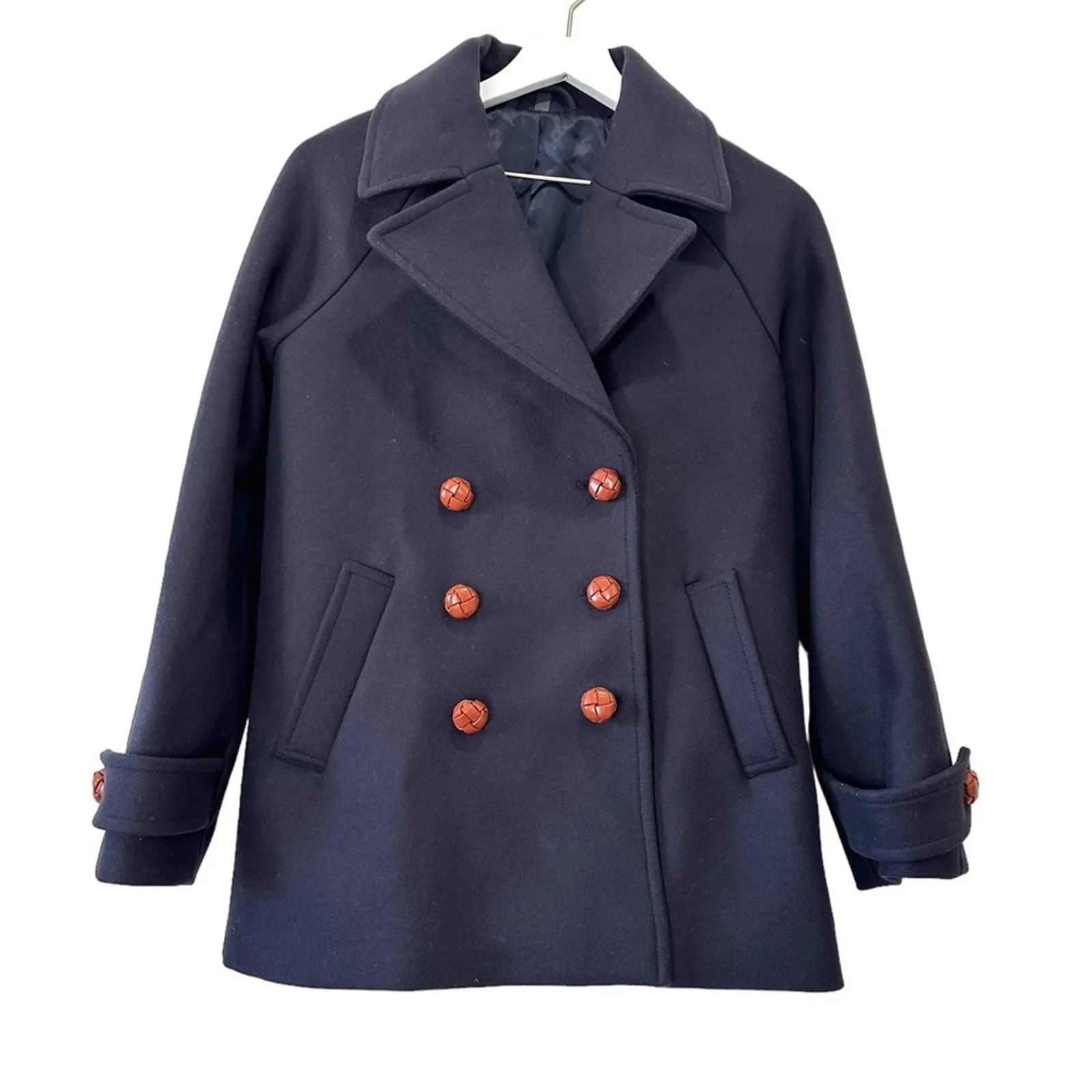 & Other Stories Paris Atelier Wool Peacoat Women’s Size 6 Navy - Image 5