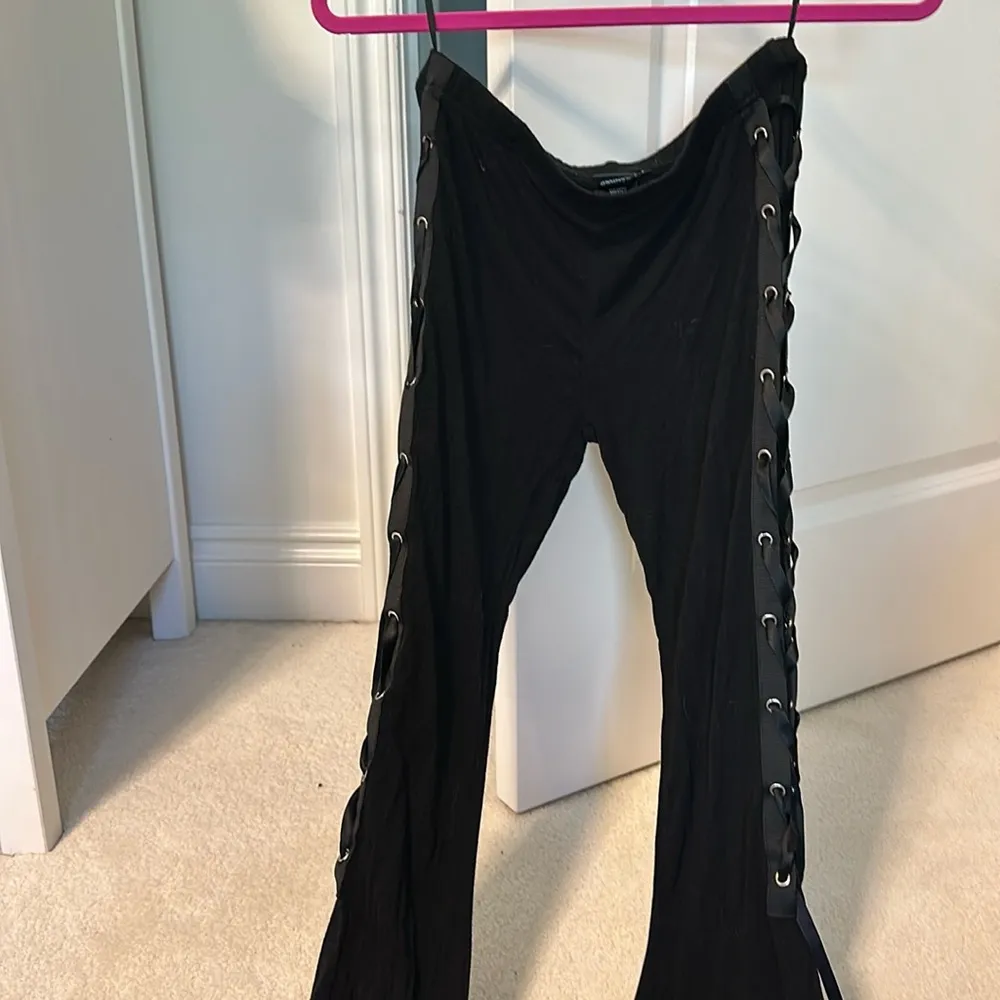 Banned Ultra Flare Lace Up Pants Black - Image 2