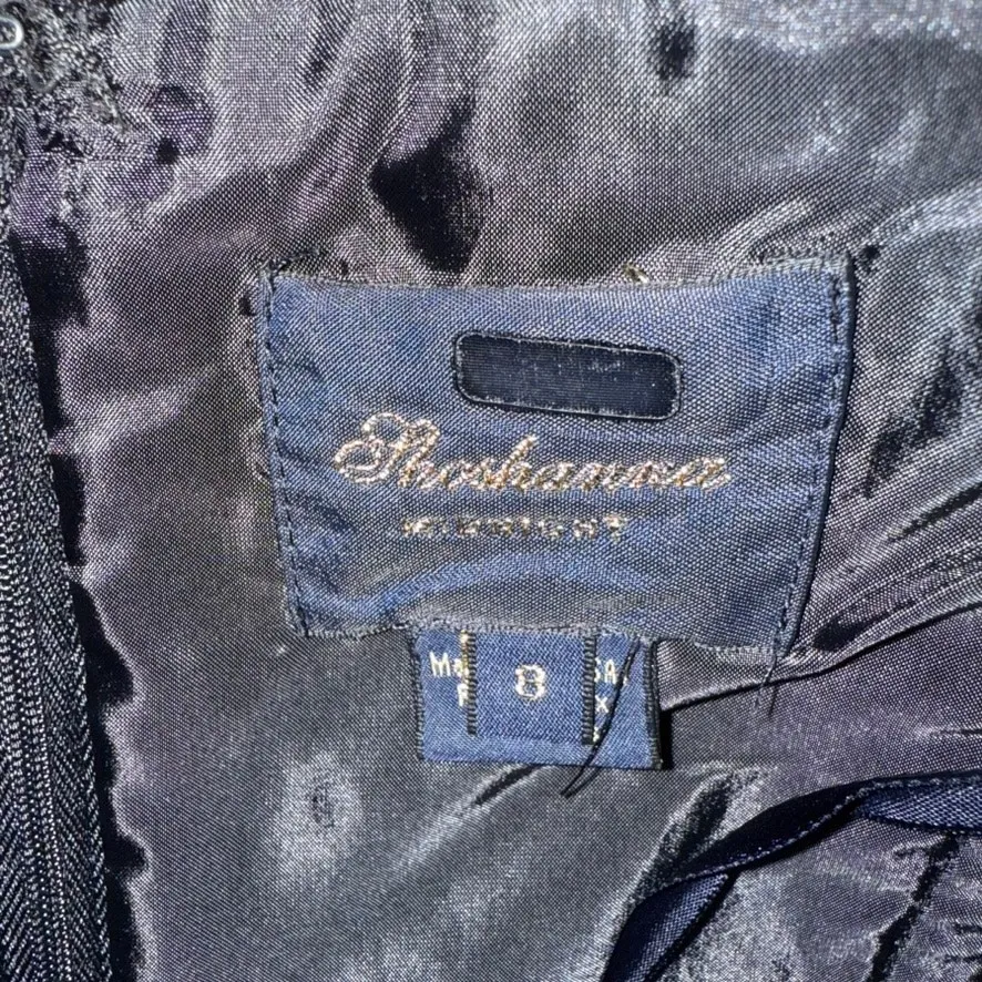 Shoshanna Strapless Amara Gown in Black/Purple, Size US 8 - Image 6