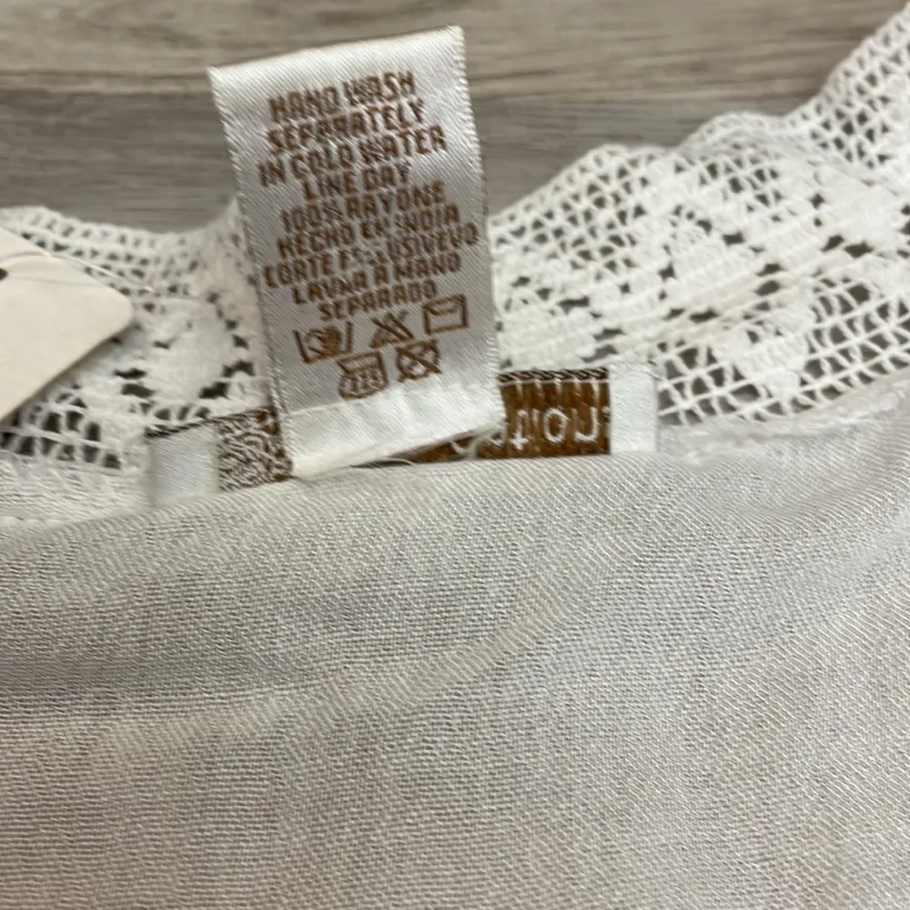 NWT  White Midi Lightweight Bathing Suit Cover With Crochet Detail S - Image 10